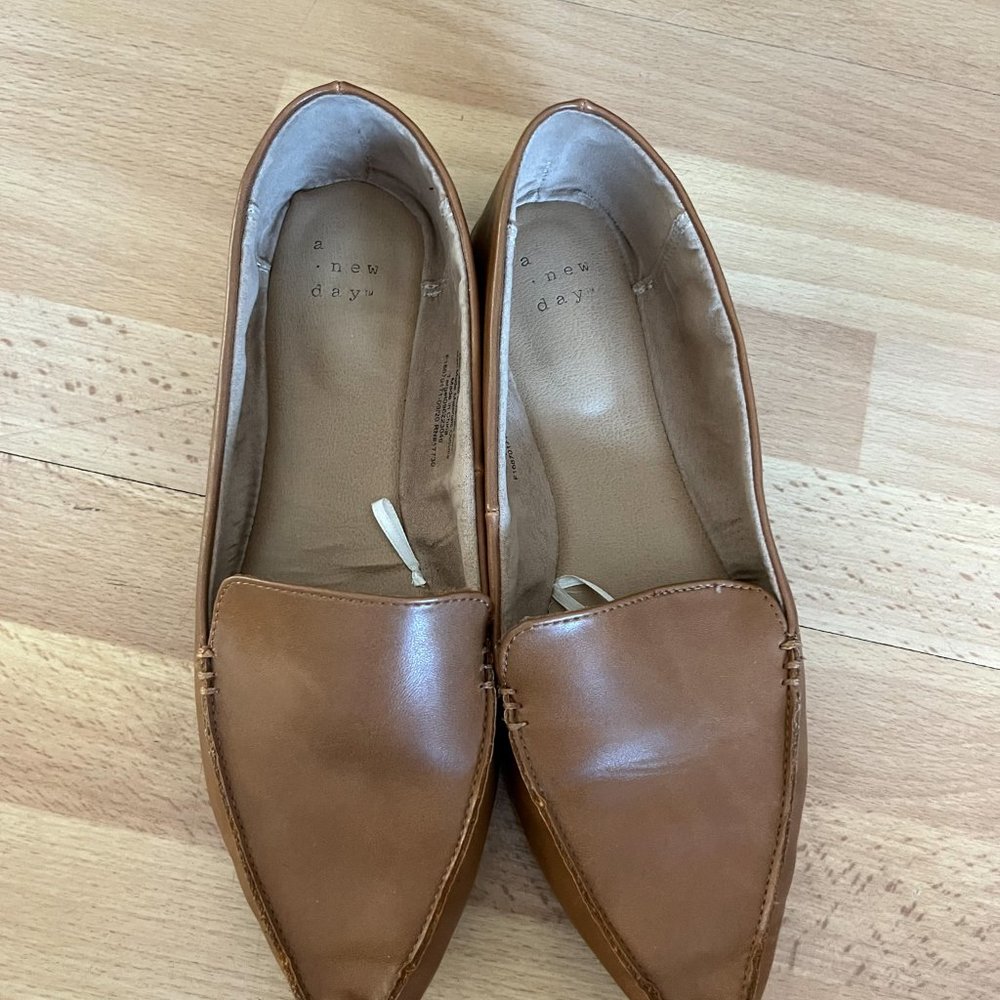 Anew day target brown loafer slip on shoes womens size 7